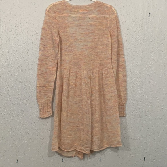 Sleeping on Snow Anthro. Wool Blend Long Lt. Weight Multicolor Cardigan Sweater - Picture 2 of 10